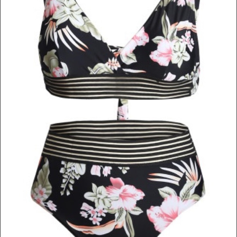 Women’s floral high waist swim suit